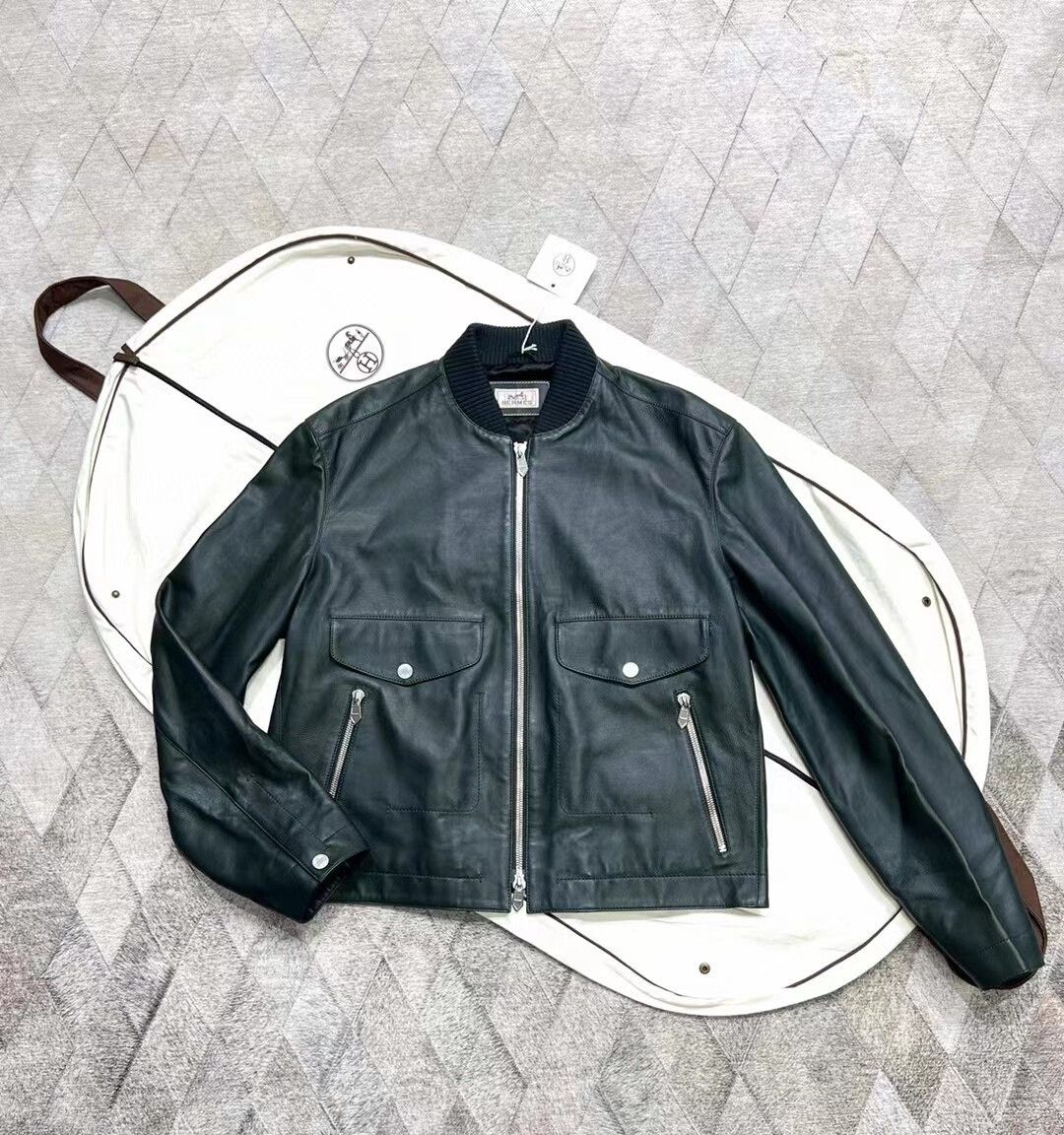 Hermes Hermes Men's Leather Jacket 22AW Size US M / EU 48-50 / 2 - 1 Thumbnail