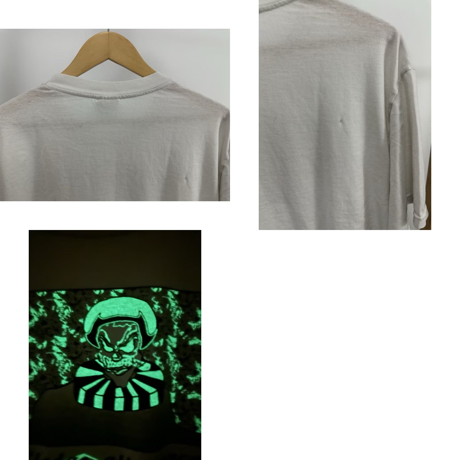 Hanes VINTAGE Pledge Allegiance to the Flag Glow In The Dark Hidden Weed Clown T-Shirt L Size US L / EU 52-54 / 3 - 8 Thumbnail
