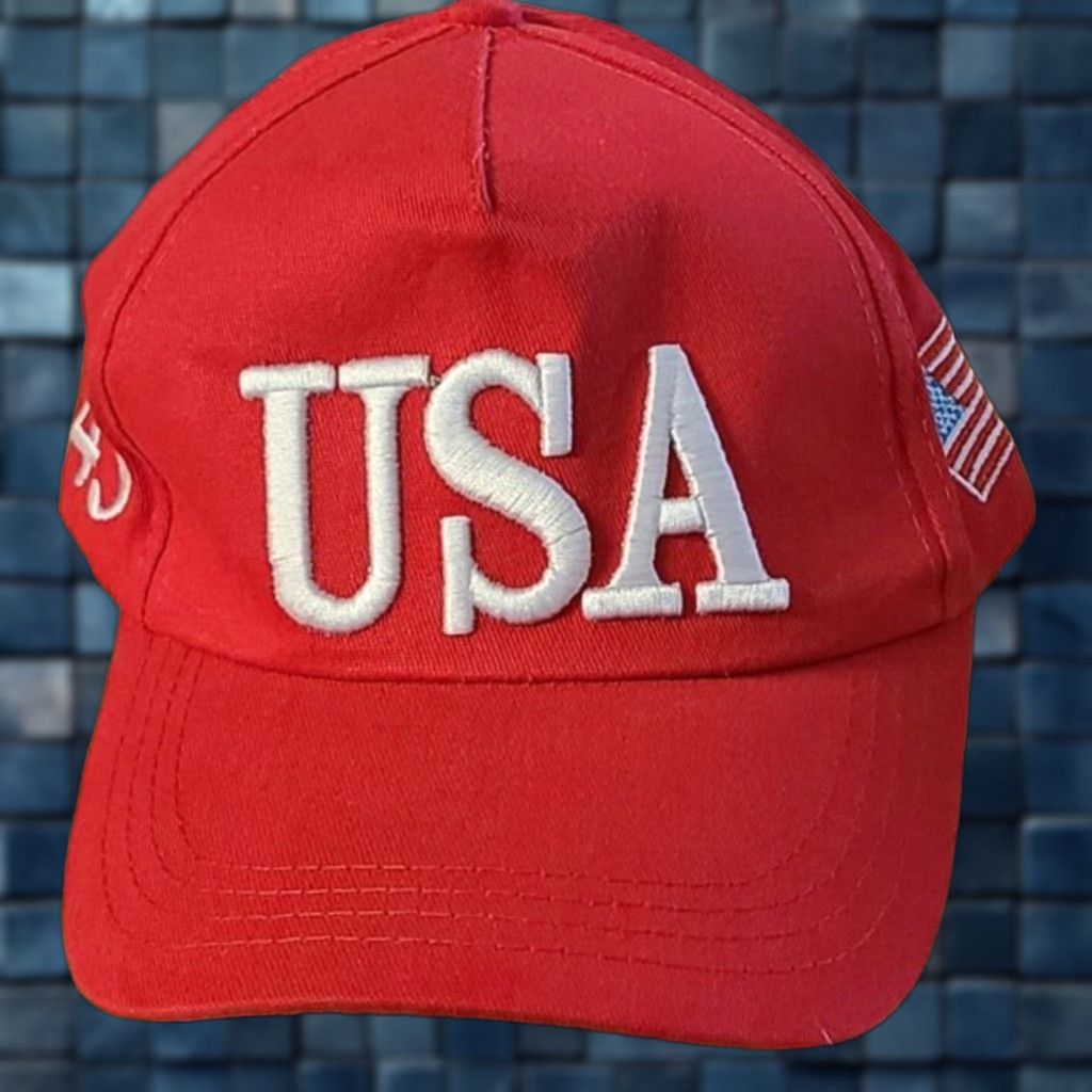 Vintage Vintage USA Flag Patriotic Baseball Cap Men Adjustable Red Size ONE SIZE - 1 Thumbnail