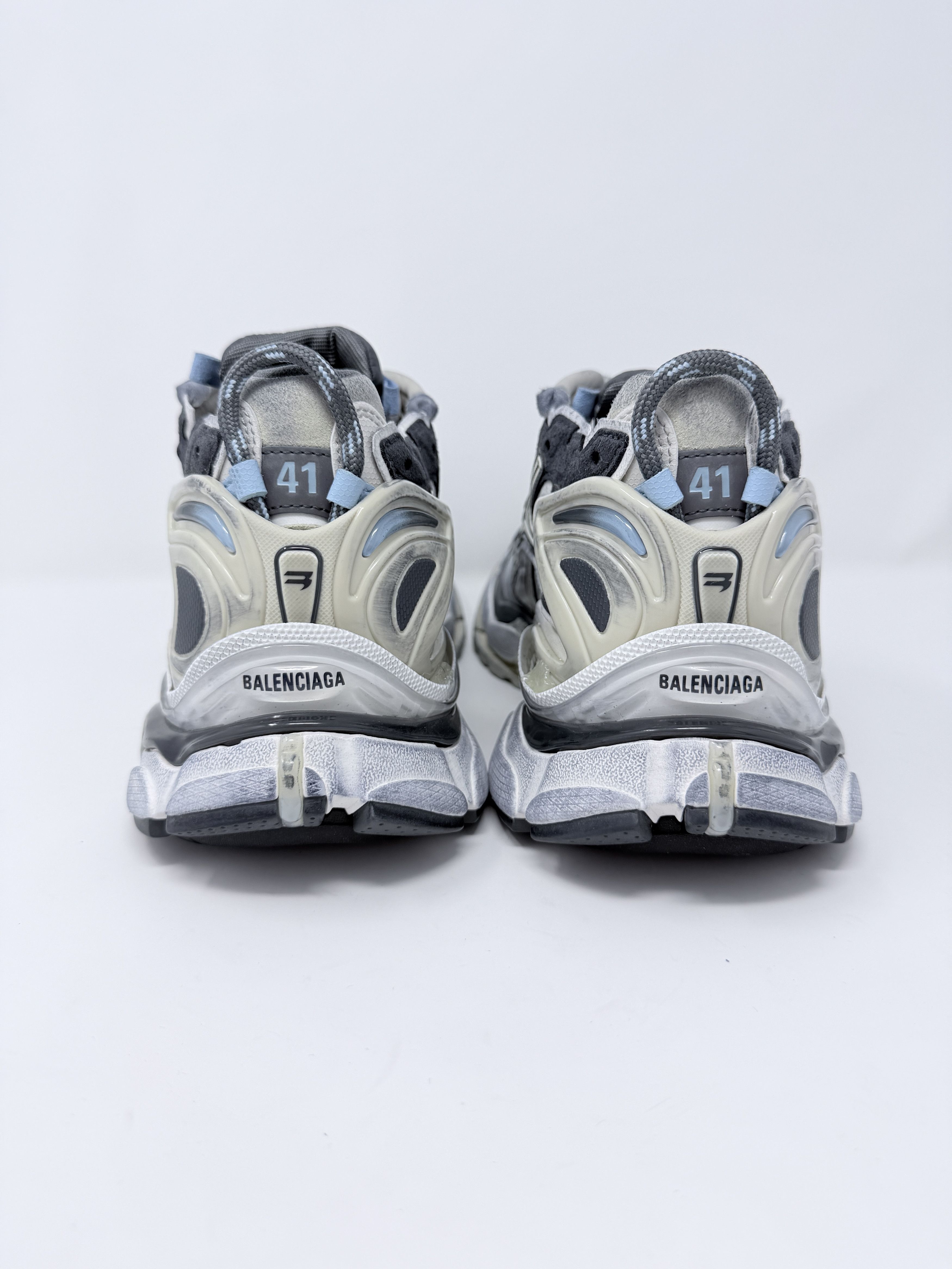 Balenciaga Balenciaga Runner 1.0 Nylon Suede White Blue Gray Size US 8 / EU 41 - 2 Thumbnail