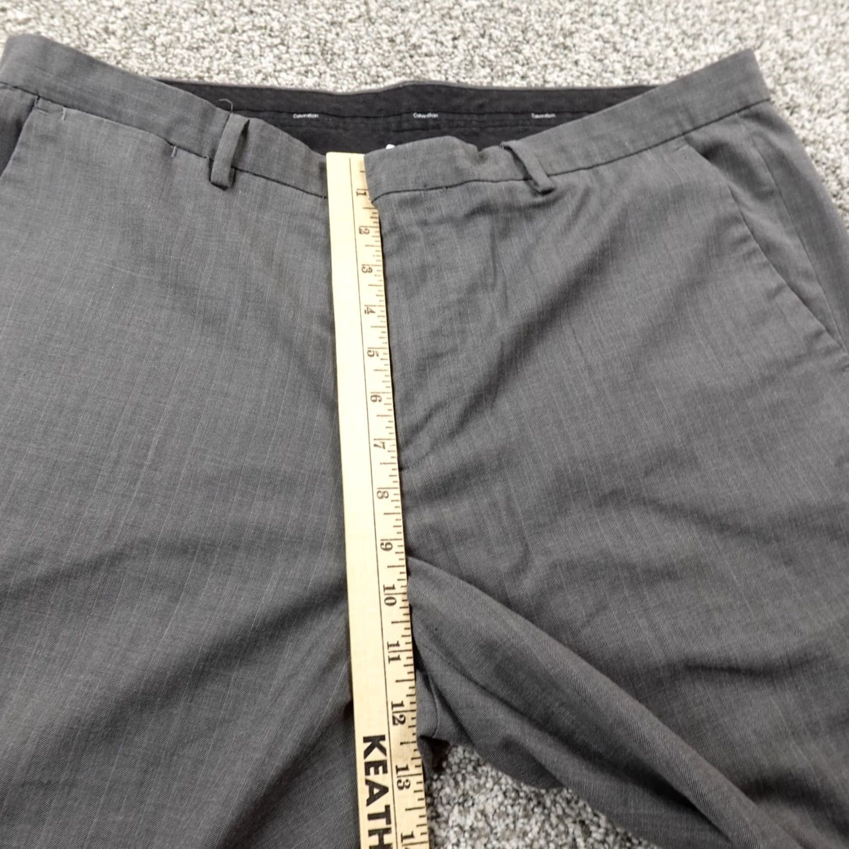 Calvin Klein Calvin Klein Pants Mens 36X30 Gray Chino Trouser Straight Career Office Stretch Size US 36 / EU 52 - 4 Thumbnail