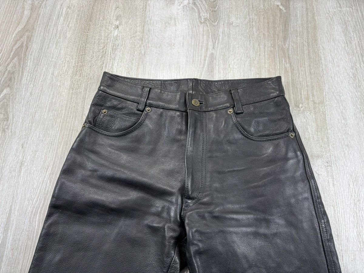 Genuine Leather × Leather × Vintage Womens biker motorcycle leather pants Gipsy Size 30 Size 24" / US 00 / IT 34 - 4 Thumbnail