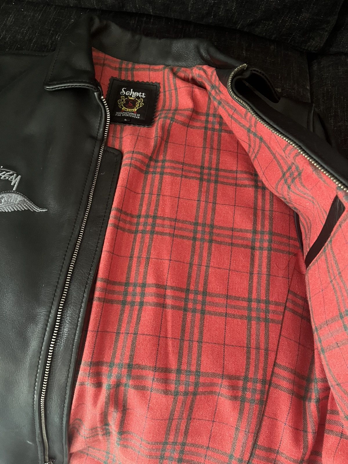 Stussy Stussy x Schott Leather Jacket Size US L / EU 52-54 / 3 - 7 Thumbnail