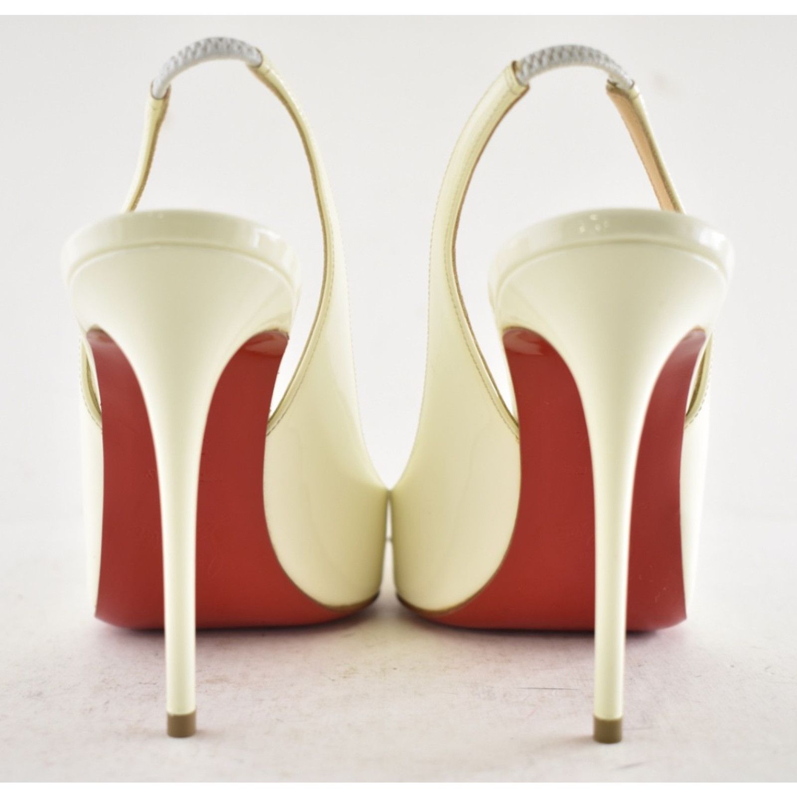 Christian Louboutin Christian Louboutin Drama Sling 100 Latte White Slingback Size US 6.5 / IT 36.5 - 12 Thumbnail