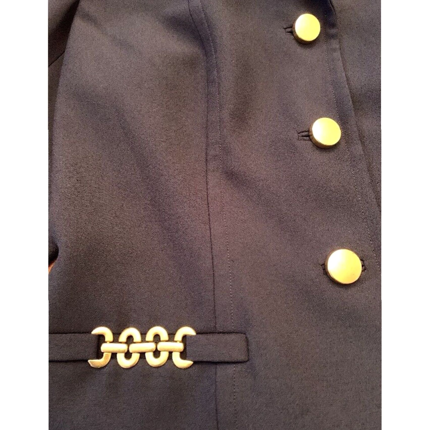 Vintage VINTAGE 14 John Meyer Blazer Women’s Navy Blue Goldtone Jacket Blazer 14 Womens Navy Blue Blazer Gifternate? Size XL / US 12-14 / IT 48-50 - 4 Thumbnail