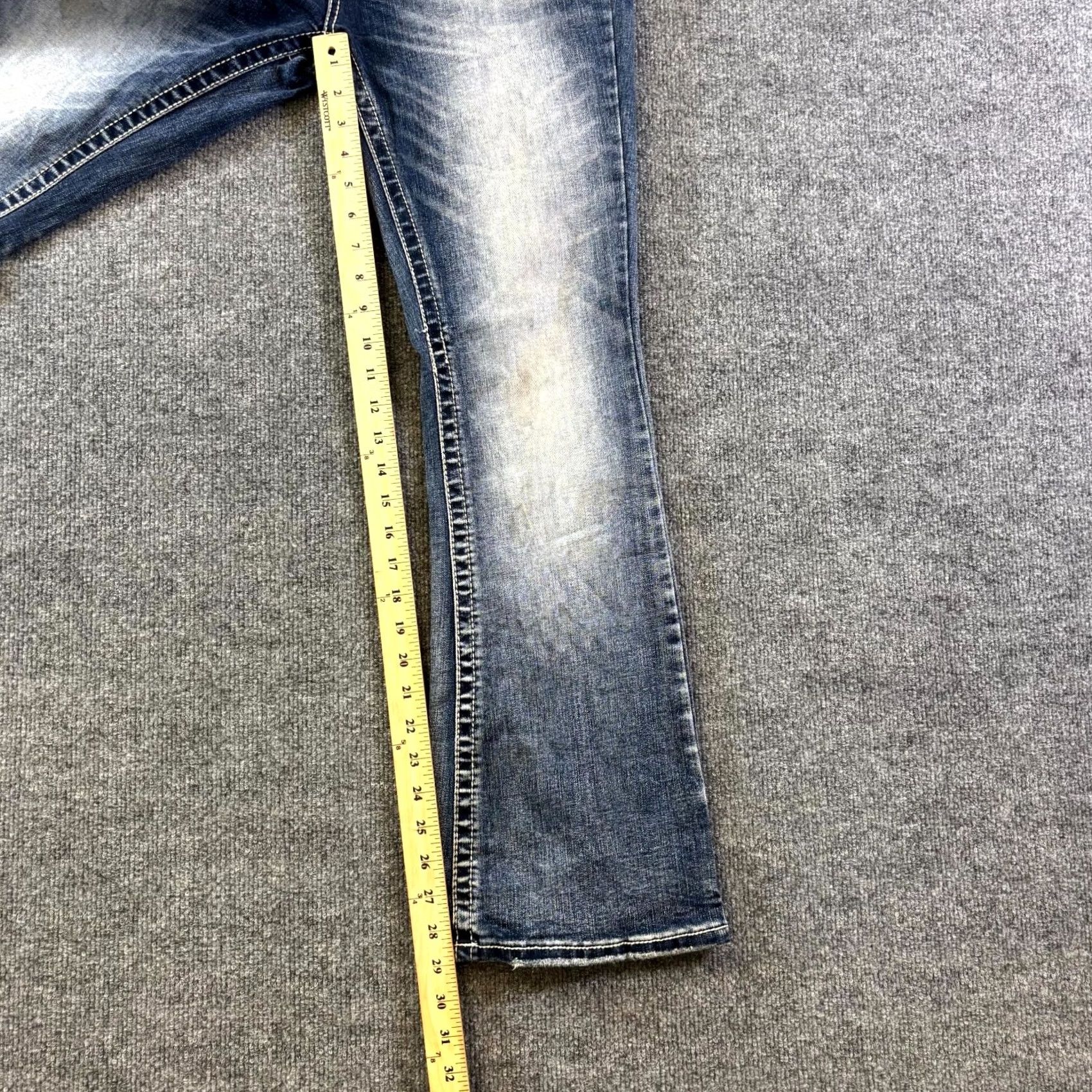 Denime Sexy Couture Jeans Women Bootcut Blue 13 Denim Rhinestone Pockets Western 5-Pocket Regular Cotton Slim Fit Mens Womens Boys Girls Size 34" / US 12 / IT 48 - 4 Thumbnail