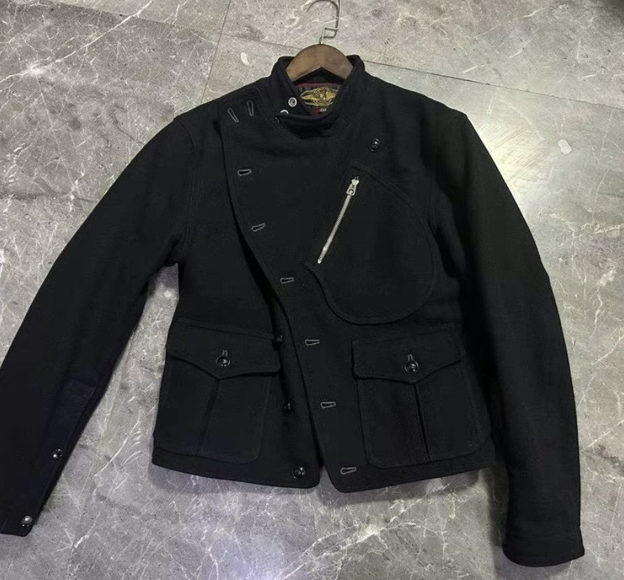 image of Freewheelers Daredevil Wool Motorcycle Jacket in Black, Men's (Size 2XS)