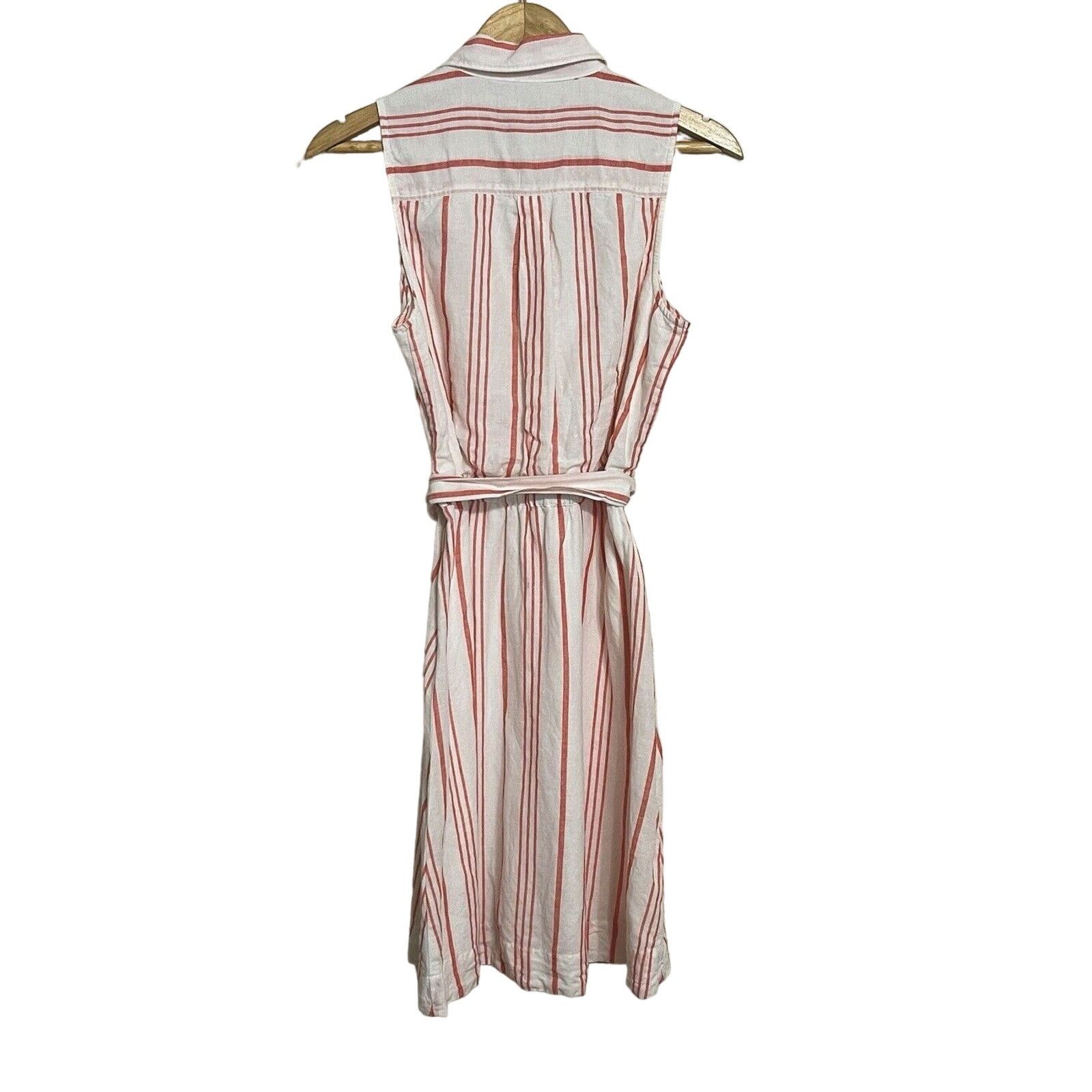 J.Crew J. Crew Linen Candy Stripe Sleeveless Shirt Dress Size S / US 4 / IT 40 - 5 Thumbnail