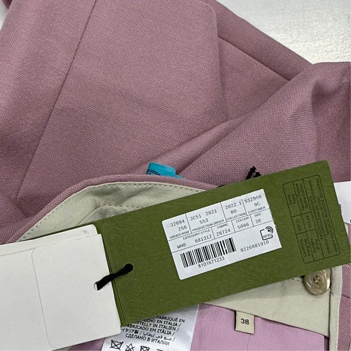 Gucci Gucci SS22 Pink Straight-Leg Suit Trousers-2507 Size 37" - 5 Thumbnail