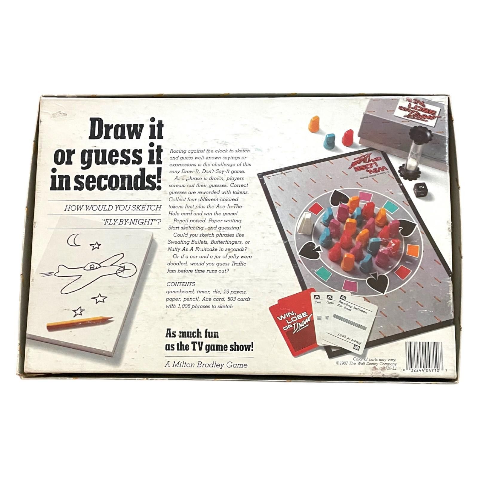 Other Vintage Win Lose or Draw 1987 Game– Complete w/Worn Box Size ONE SIZE - 2 Thumbnail