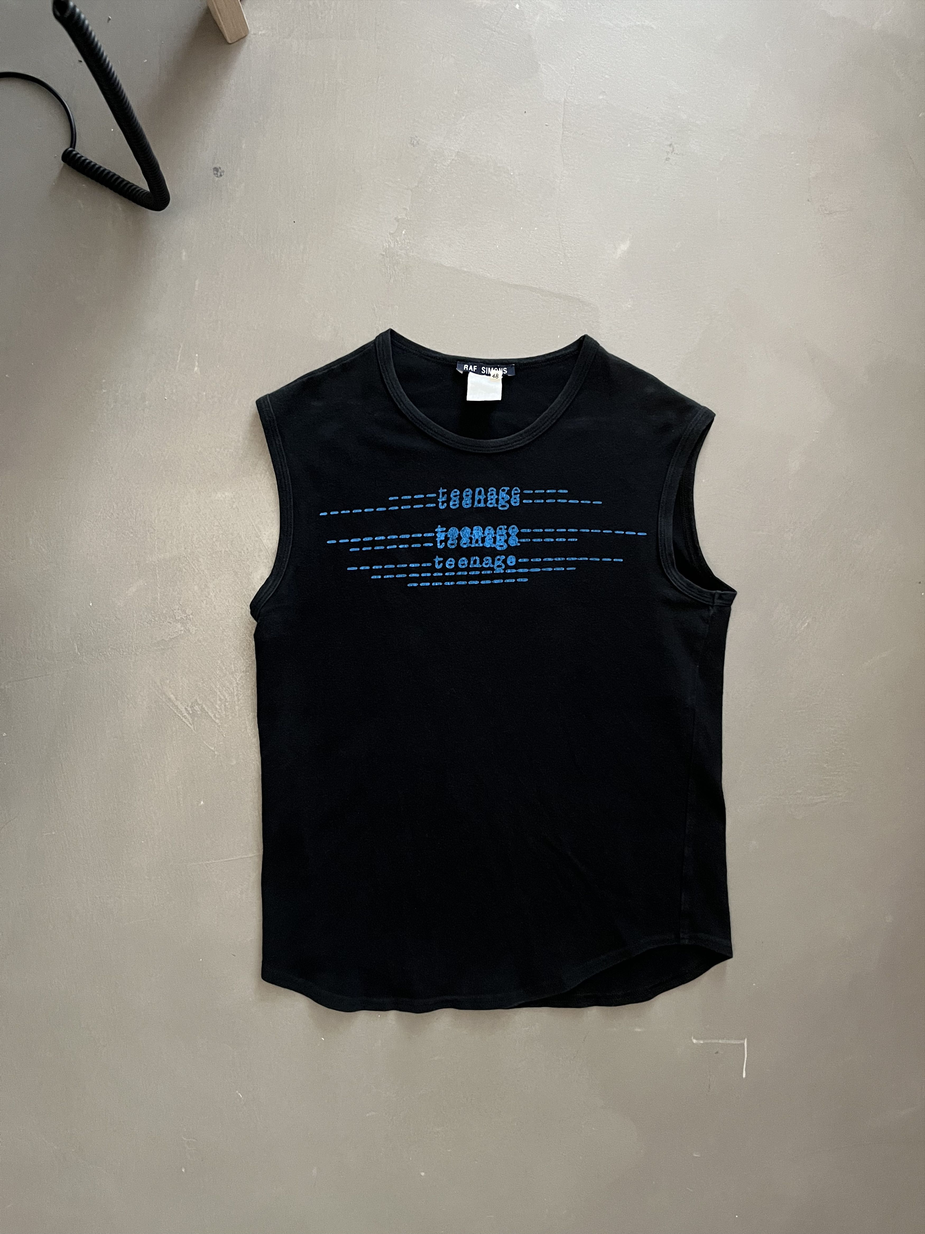 Raf Simons SS97 Raf Simons Sleeveless Top Raw Cut Mix Black Gray