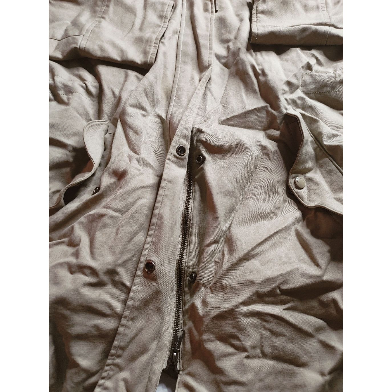 Liz Claiborne Liz Claiborne canvas parka coat with fur hood, XL, khaki Size XL / US 12-14 / IT 48-50 - 6 Thumbnail