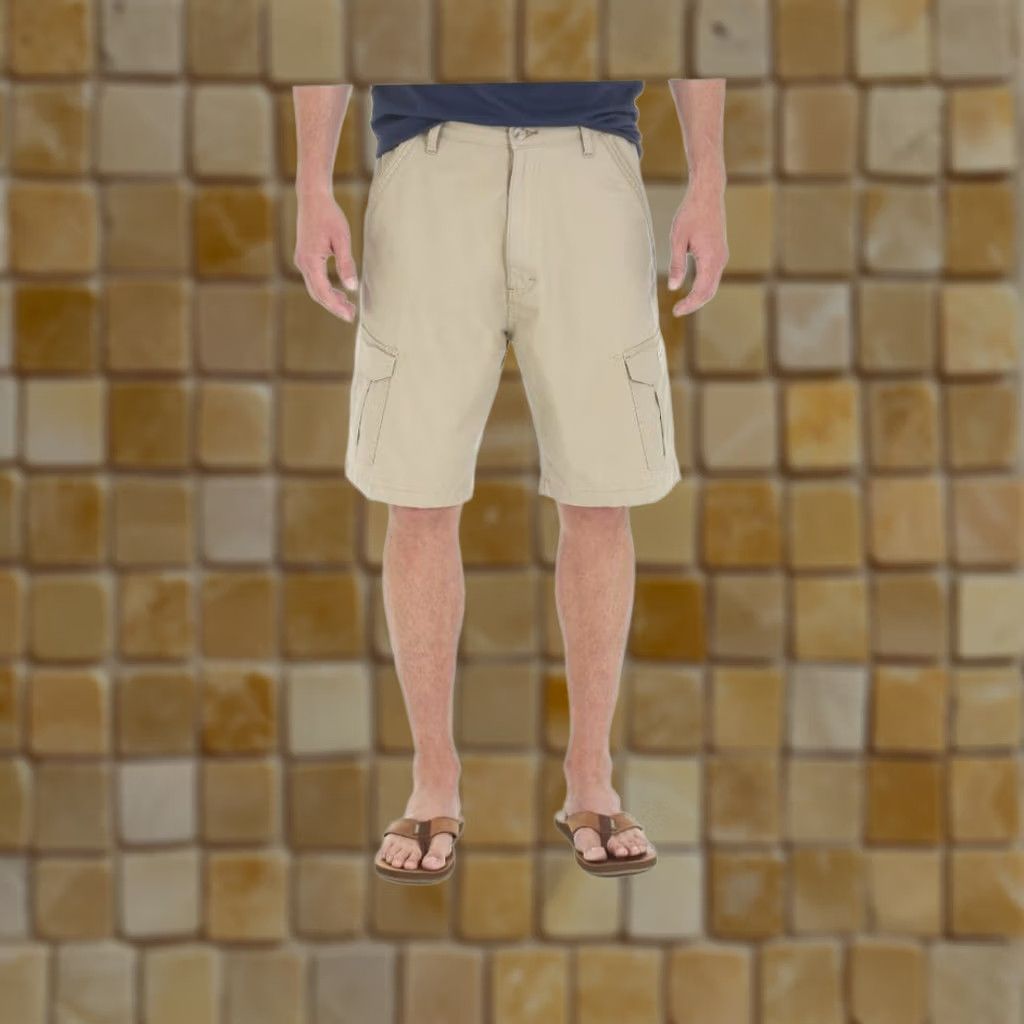 Wrangler WRANGLER Cargo Shorts, Khaki, Beige, 36, Relaxed Fit, Men's - 60SFKDP, Casual/Workwear, Zip, Cargo Pocket, Regular, 36in Waist Size US 36 / EU 52 - 1 Preview