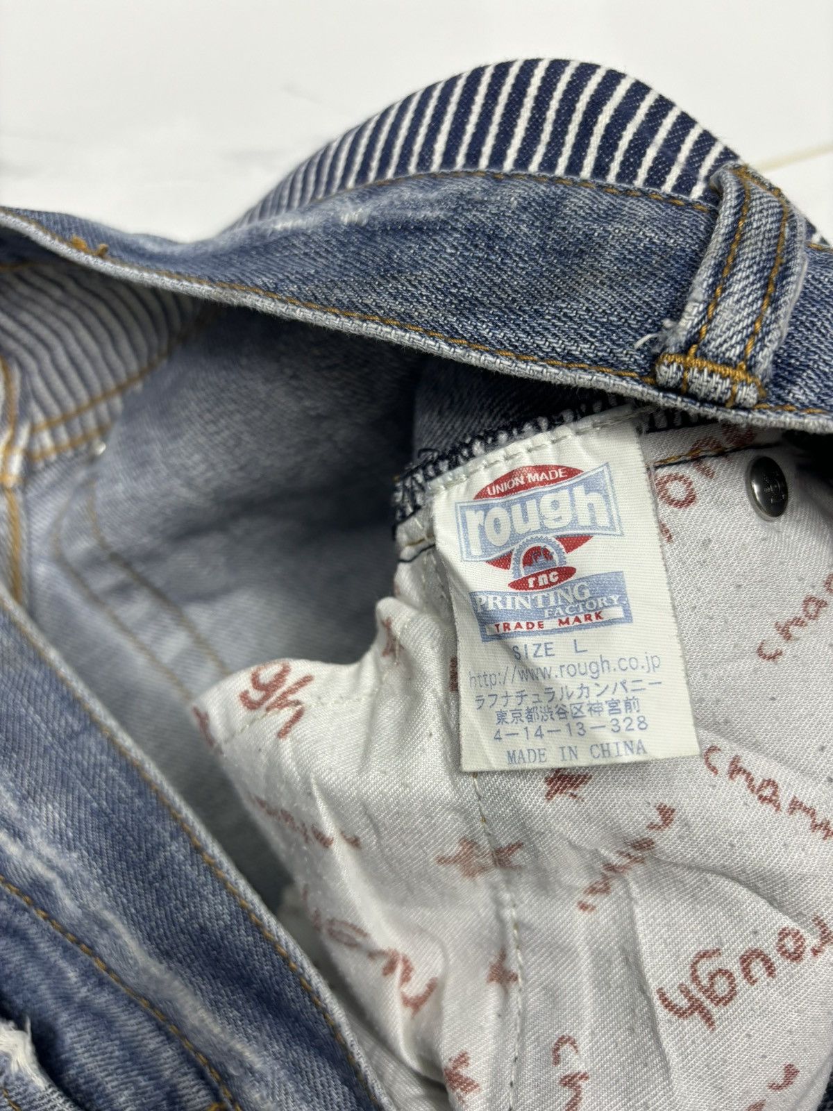 Other 🔥Vintage UNION MADE Patchwork Distressed Denim Jeans Size US 34 / EU 50 - 13 Thumbnail
