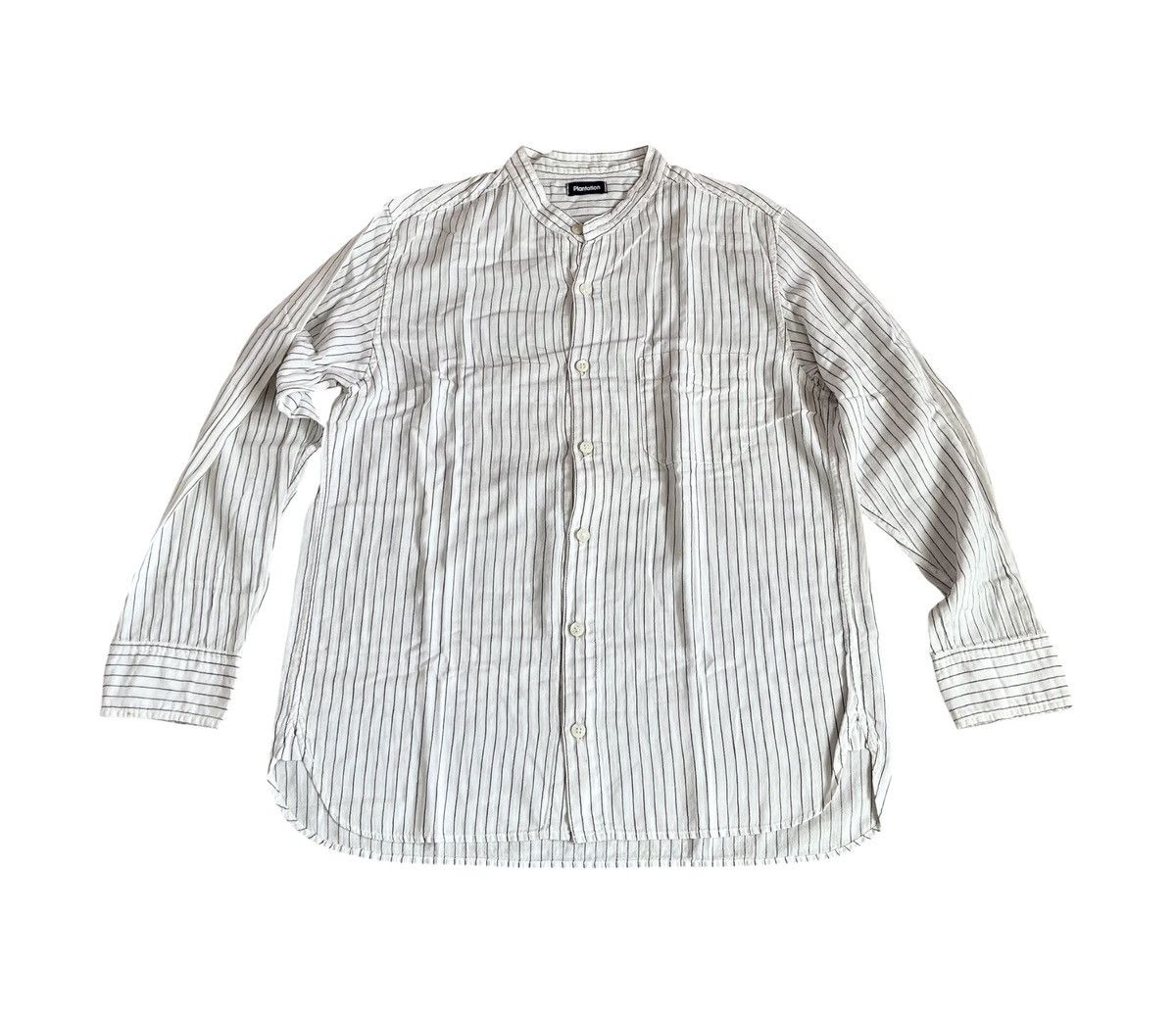 Issey Miyake TAX FREE 🇺🇸 issey miyake plantation striped collarless shirt Size US M / EU 48-50 / 2 - 1 Thumbnail
