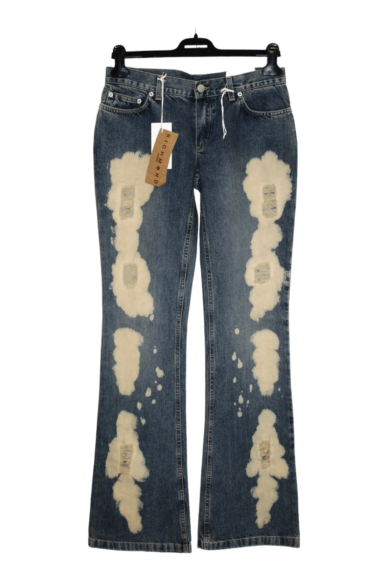 John Richmond Richmond Denim Bootcut Distressed Stonewashed Blue Jeans Size US 30 / EU 46 - 1 Thumbnail