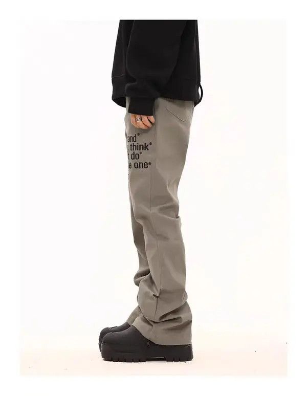 Japanese Brand Vintage street slogan embroidered micro flare casual pants Size US 32 / EU 48 - 7 Thumbnail