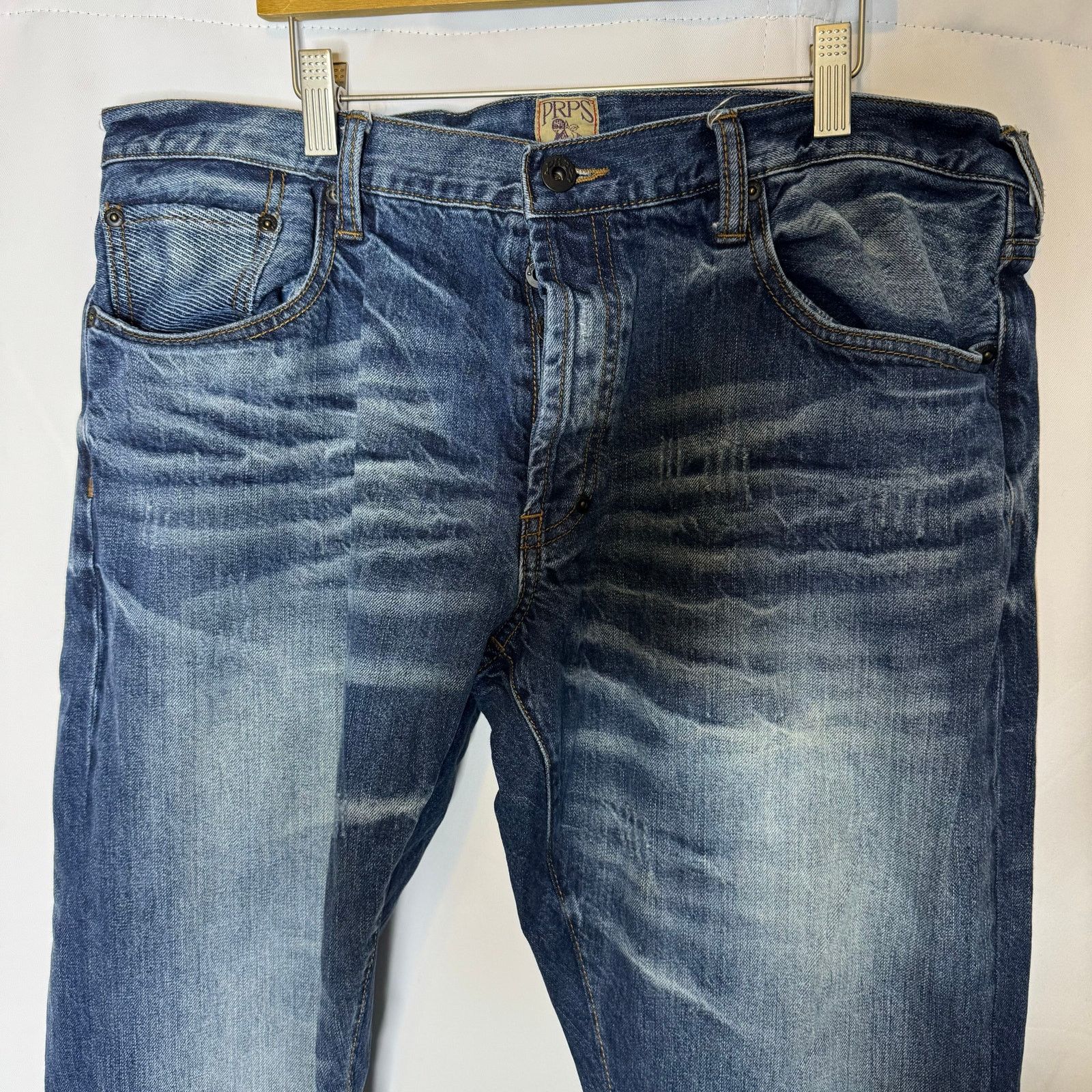 Prps PRPS Mens Windsor Fit Bootcut Jeans 38 Whiskered Button Fly Size US 38 / EU 54 - 4 Thumbnail