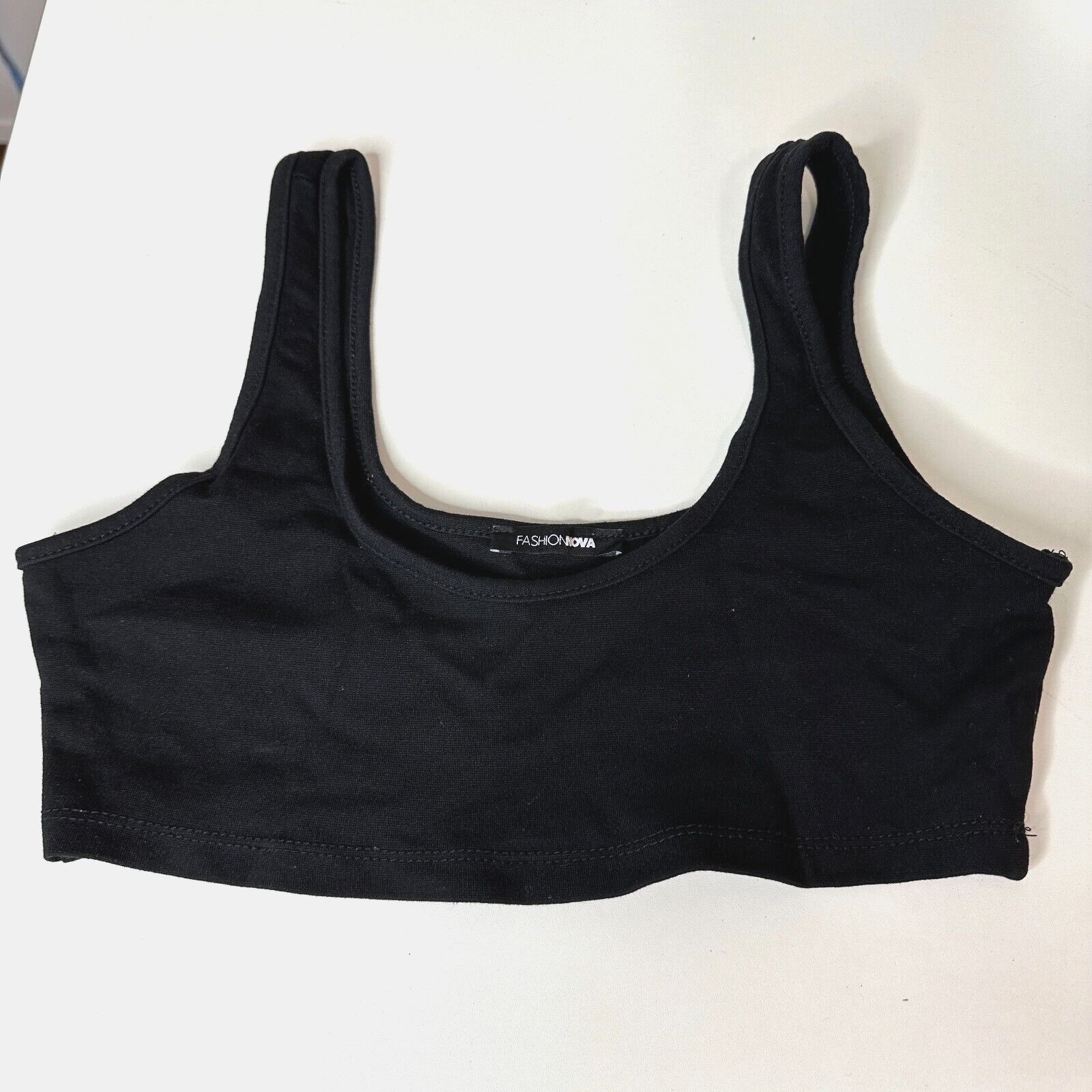 Other Fashion Nova Black Square Neck Crop Tank Top Bralette XS Size XS / US 0-2 / IT 36-38 - 1 Thumbnail