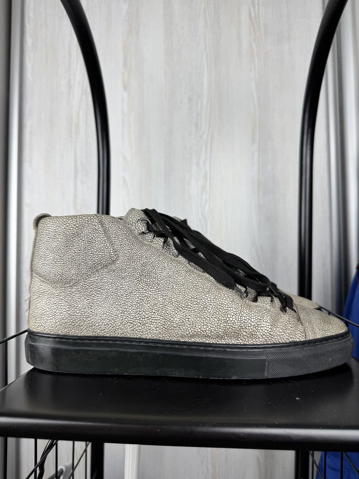 Balenciaga Balenciaga Leather High Arena Stingray Grey Sneakers size 42 Size US 9 / EU 42 - 3 Thumbnail