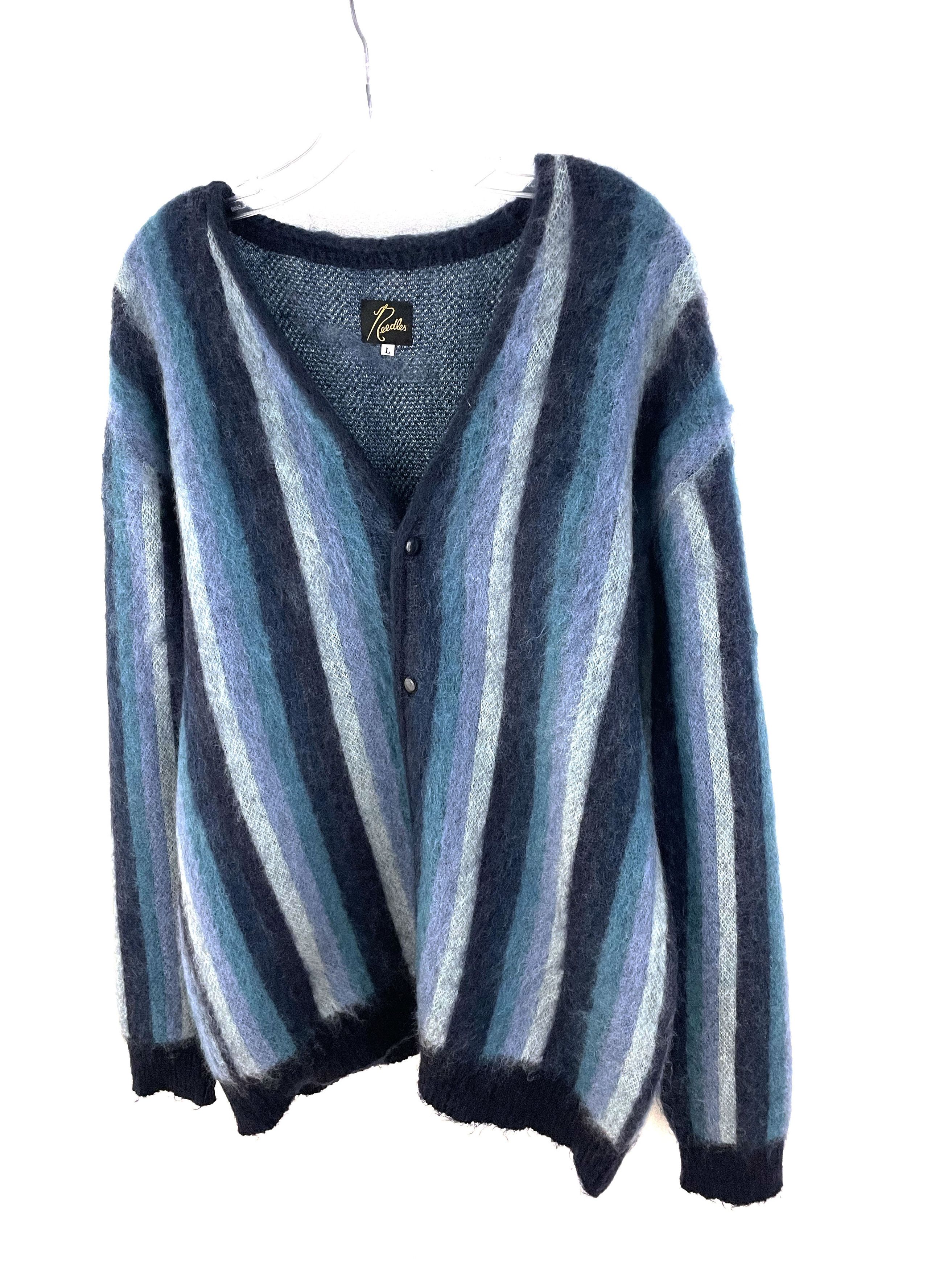 Needles Beams Striped Mohair Cardigan Size US L / EU 52-54 / 3 - 2 Thumbnail