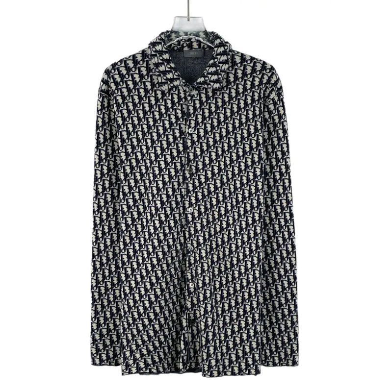Dior Dior Men's Cotton Shirt in Deep Blue 0089 Size US S / EU 44-46 / 1 - 1 Thumbnail