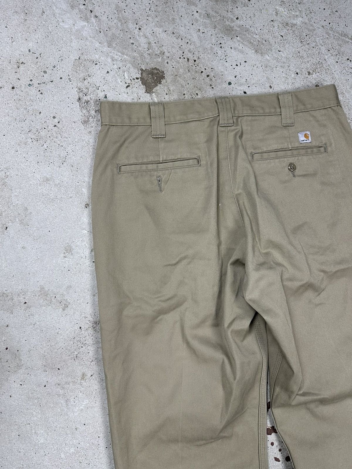 Carhartt × Vintage Vintage 90s Carhartt OG Workwear Beige Distressed Pants Size US 33 - 13 Thumbnail