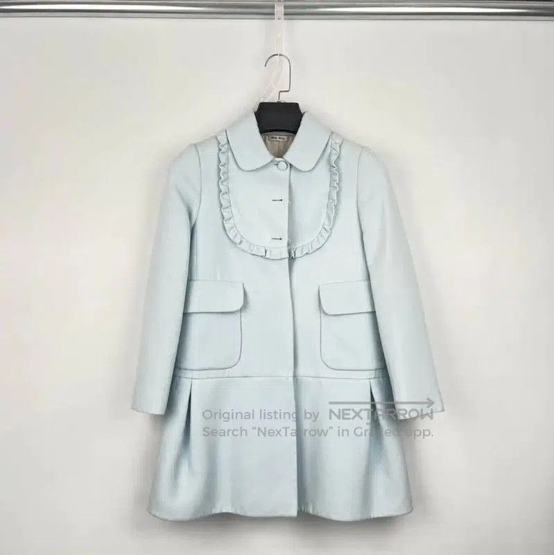 Miu Miu Miu Miu Blue Women's Coat Size S . Size S / US 4 / IT 40 - 1 Thumbnail