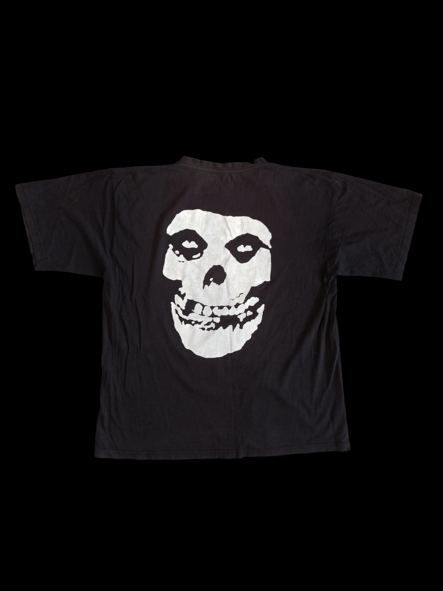 image of Band Tees x Misfits Vintage Misfits Skull Tee 90S/00S Boxy Fit in Black, Men's (Size XL)