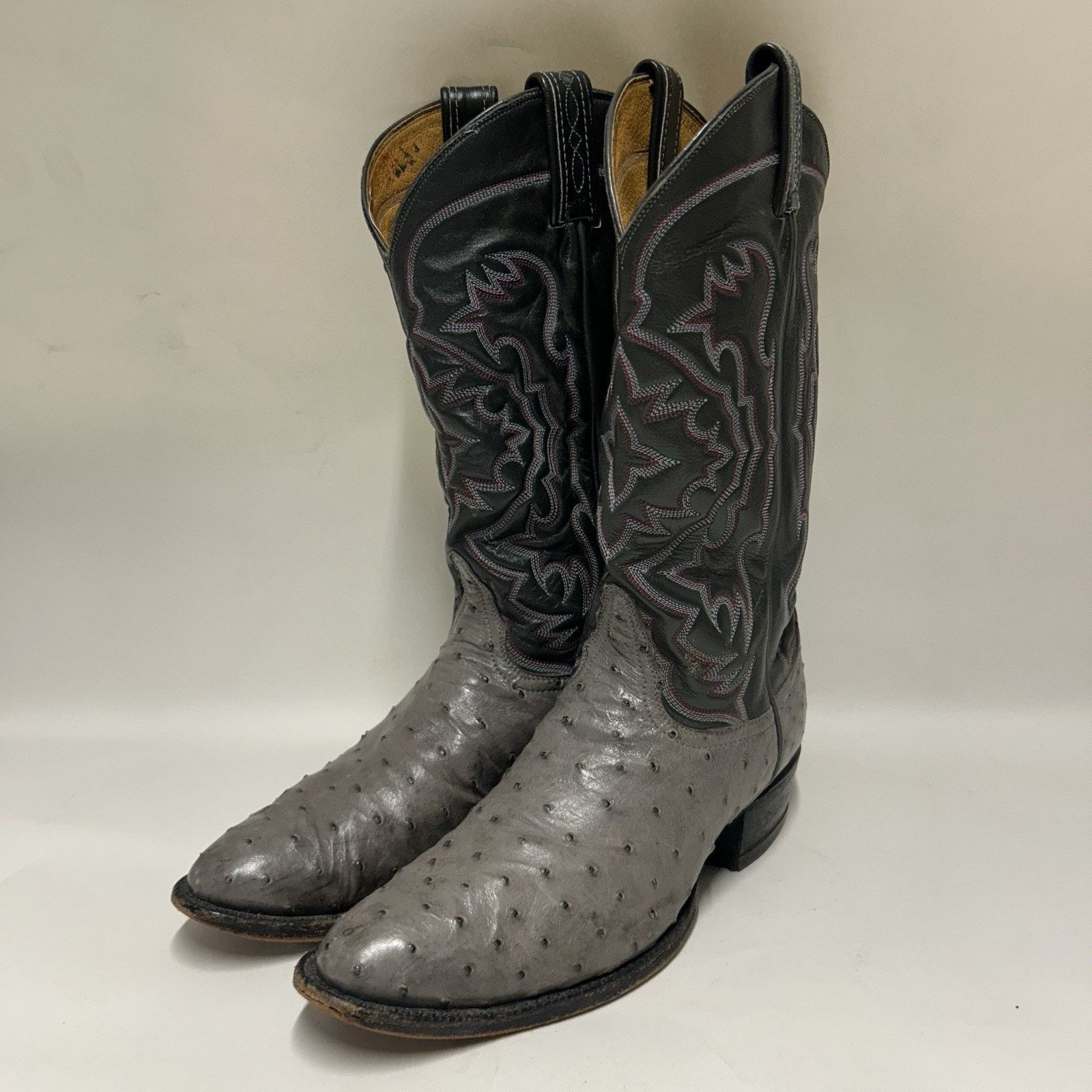 Tony Lama Tony Lama El Rey Gray Full Quill Ostrich Cowboy Boots Size US 8.5 / EU 41-42 - 3 Thumbnail