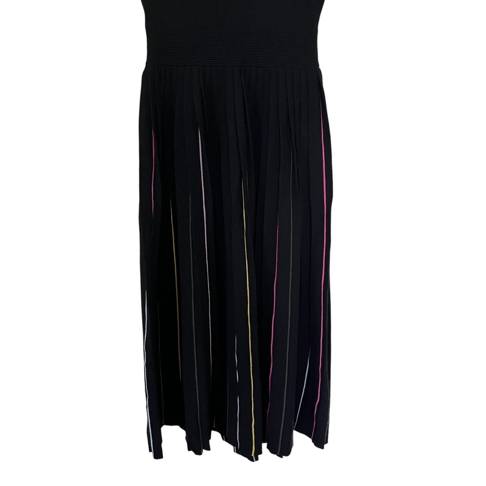 Kate Spade Kate Spade Black Pleated Scalloped Knit Sweater Midi Dress Size XS / US 0-2 / IT 36-38 - 7 Thumbnail