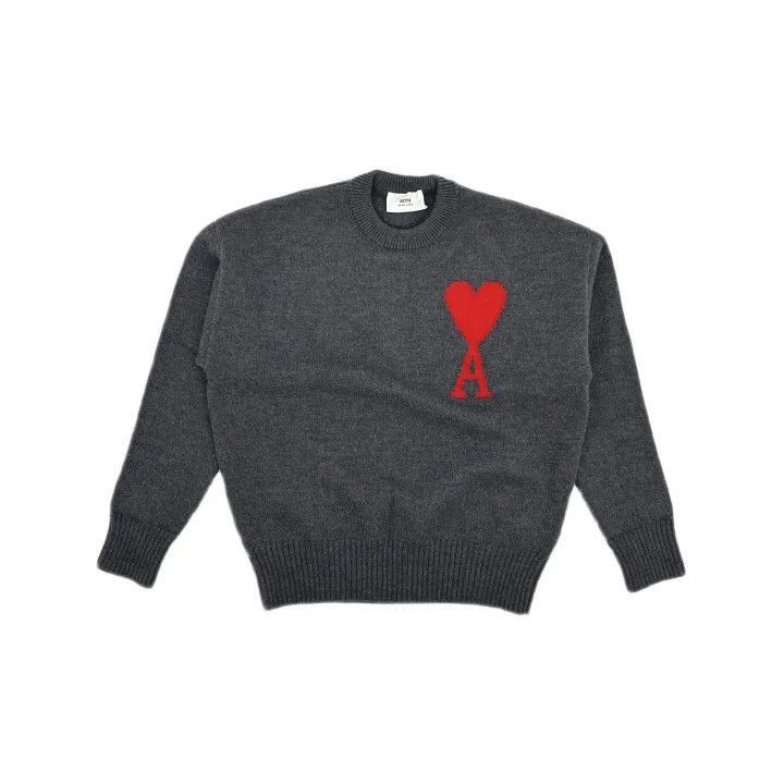 AMI AMIPARIS Wool Round Neck Sweater with Heart Logo -2507 Size US S / EU 44-46 / 1 - 2 Thumbnail