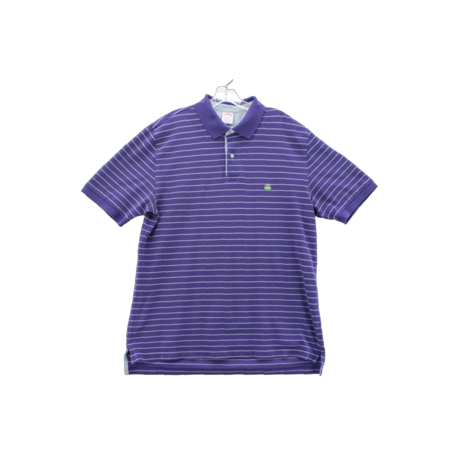Brooks Brothers Brooks Brothers Polo Shirt Mens L Purple Striped 1818 Performance Golf Cotton Size US L / EU 52-54 / 3 - 1 Thumbnail