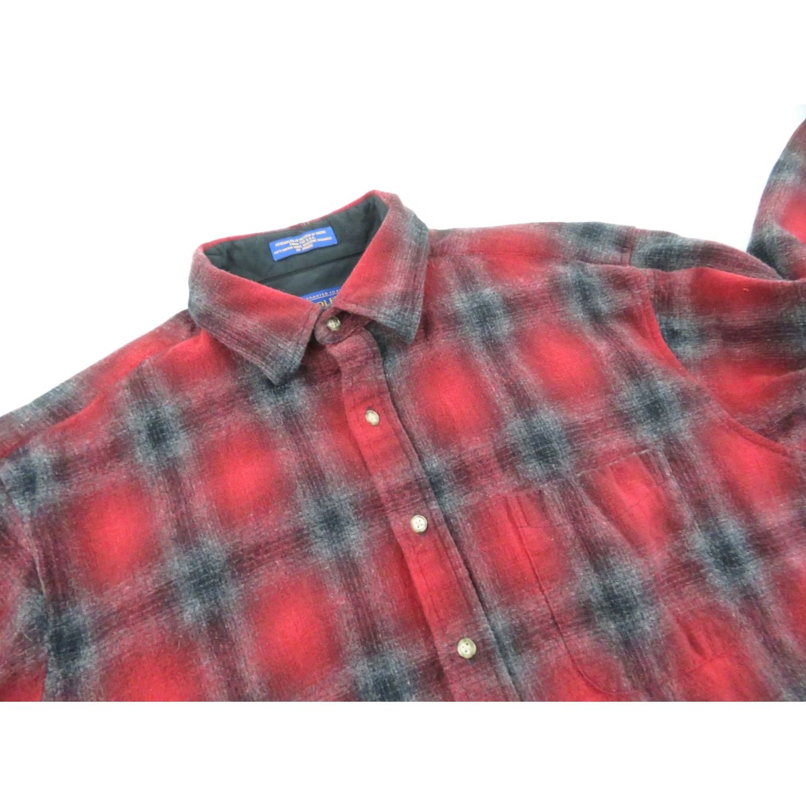 Pendleton VINTAGE Pendleton Beach Boys Wool Flannel Shadow Plaid Ombre Scout Shirt Mens Large Size US M / EU 48-50 / 2 - 3 Thumbnail