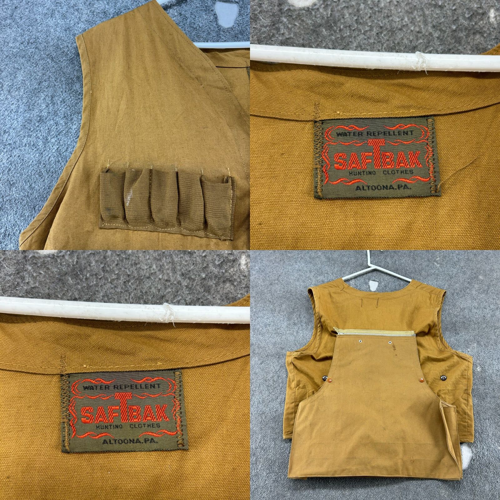 SafTbak VINTAGE SafTbak Vest Mens XL Brown Canvas Cotton 80s 90s Hunting Workwear Bomber Style Lined Shirt? Size US XL / EU 56 / 4 - 8 Thumbnail