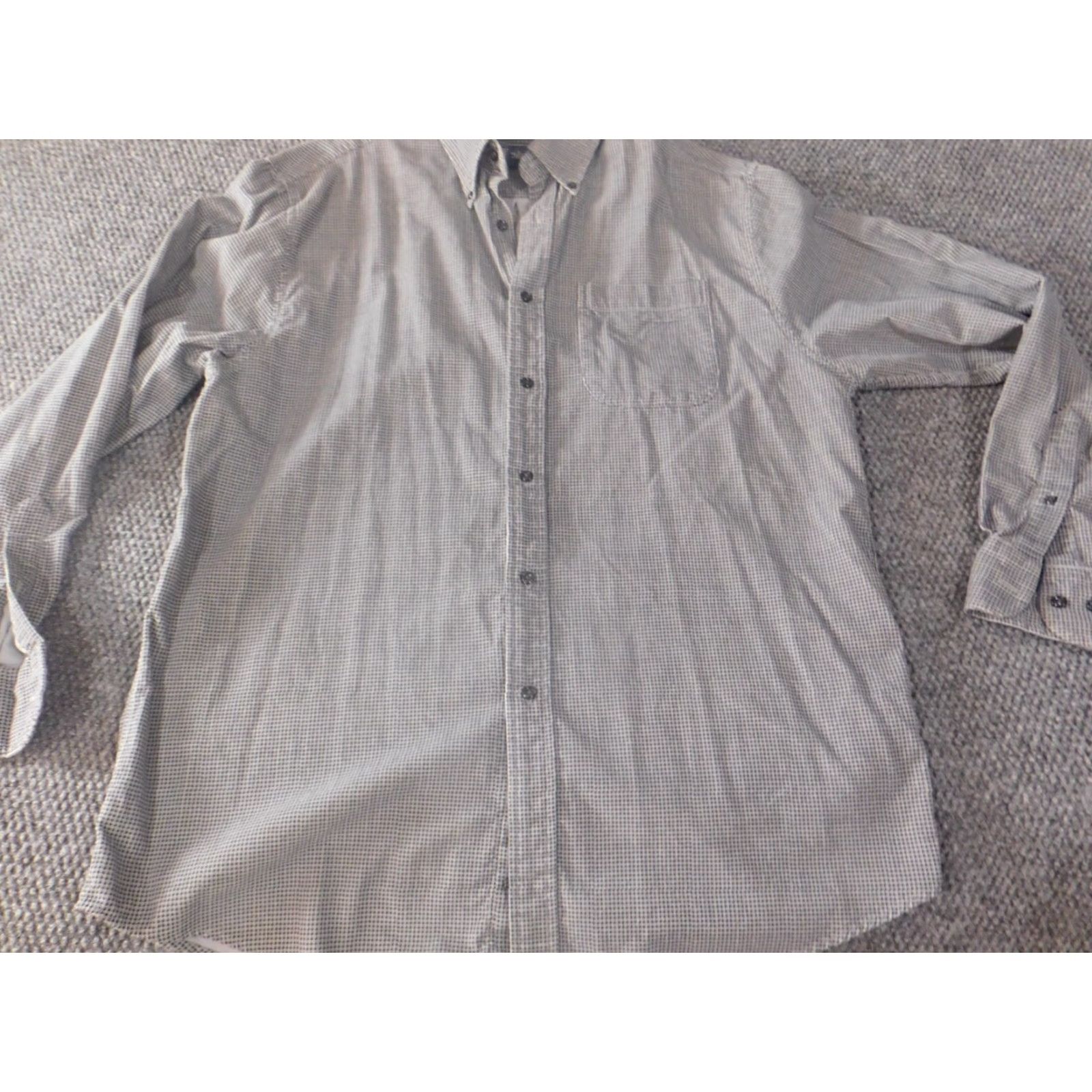 Vintage Saddlebred Mens Shirt M Gray Flannel Button-Down Long Sleeve Cotton Classic Button-Up Collar-Down Pockets Logo Size US M / EU 48-50 / 2 - 2 Thumbnail