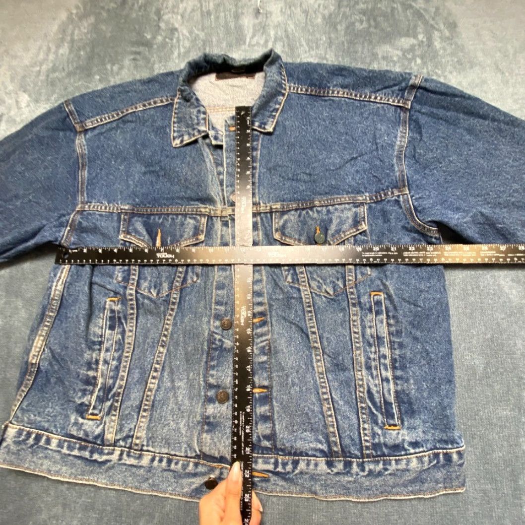 Denime Butterfield Stage Trucker Jacket Women XL Blue Denim Cotton Button Front Pockets Size XL / US 12-14 / IT 48-50 - 4 Thumbnail