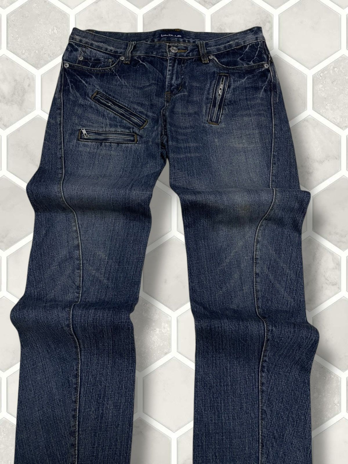 In The Attic Vintage 1990s Japan Designer BitBlue Punk Bikers Denim Size US 29 - 4 Thumbnail