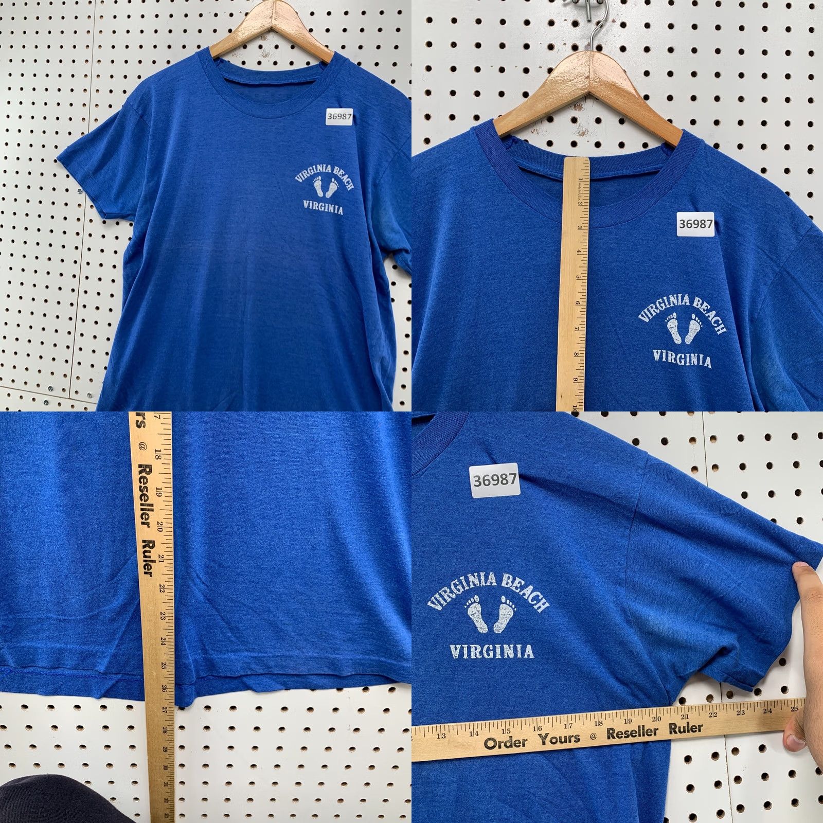 Vintage VINTAGE 80s Virginia Beach Shirt Mens Medium Blue Single Stitch Made USA Size US M / EU 48-50 / 2 - 8 Thumbnail
