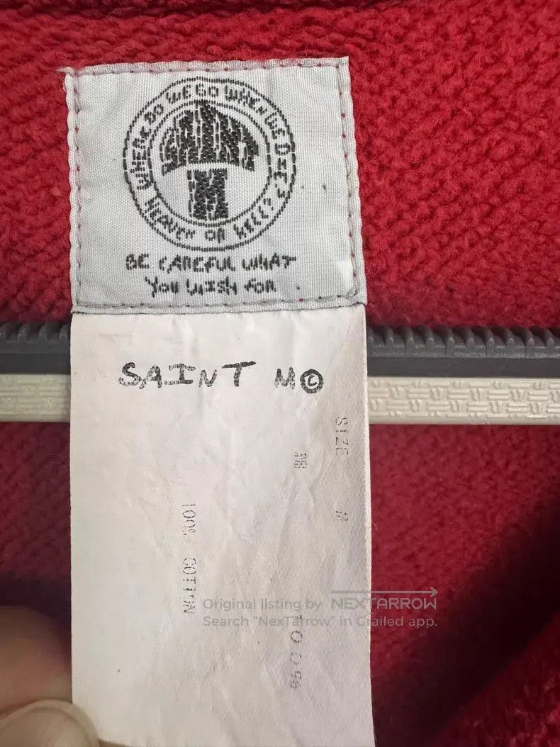 Saint Michael Saint Michael Red Worn Half Zip Hoodie Size US M / EU 48-50 / 2 - 3 Thumbnail