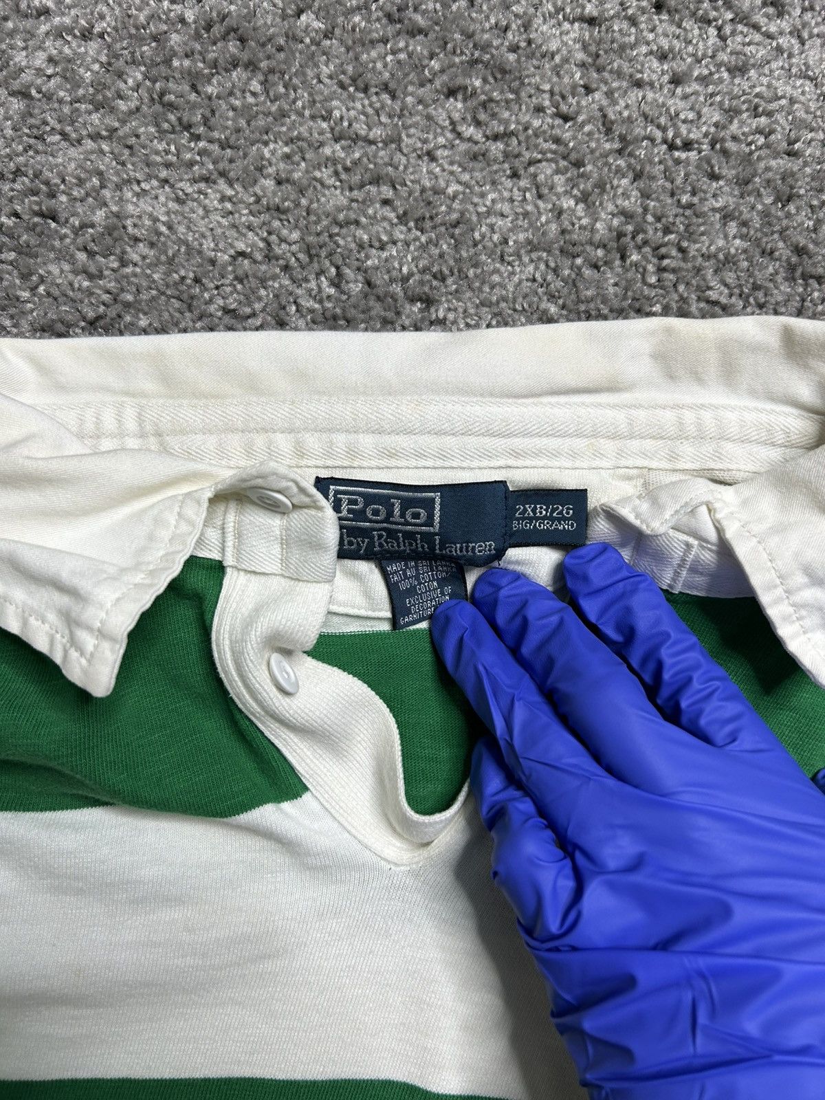 Polo Ralph Lauren Vintage 80s Polo Ralph Lauren Rugby Long Sleeve Striped Size US XXL / EU 58 / 5 - 7 Thumbnail
