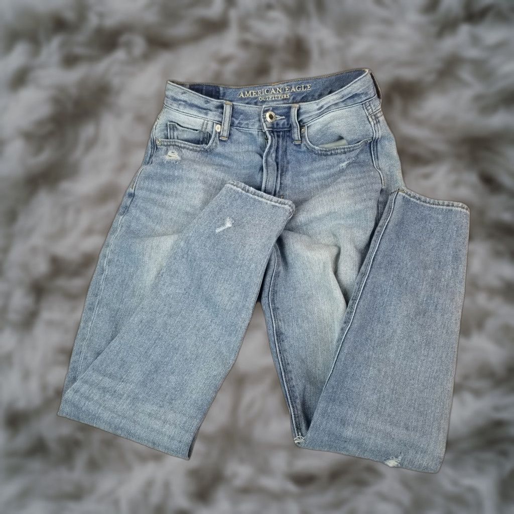 American Eagle Outfitters VINTAGE American Eagle Mom Jeans Junior Teens Jeans Mid Rise Distressed Size 00 Size 24" / US 00 / IT 34 - 1 Thumbnail