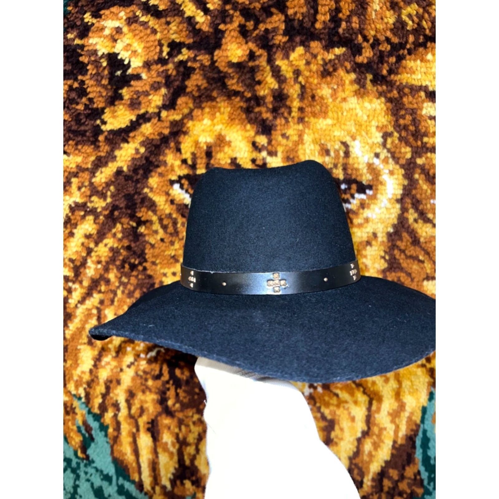 Allsaints AllSaints Cowboy Fedora Felt Belted Hat Men One Size Black Fedora Western Belted Hat Size ONE SIZE - 3 Thumbnail