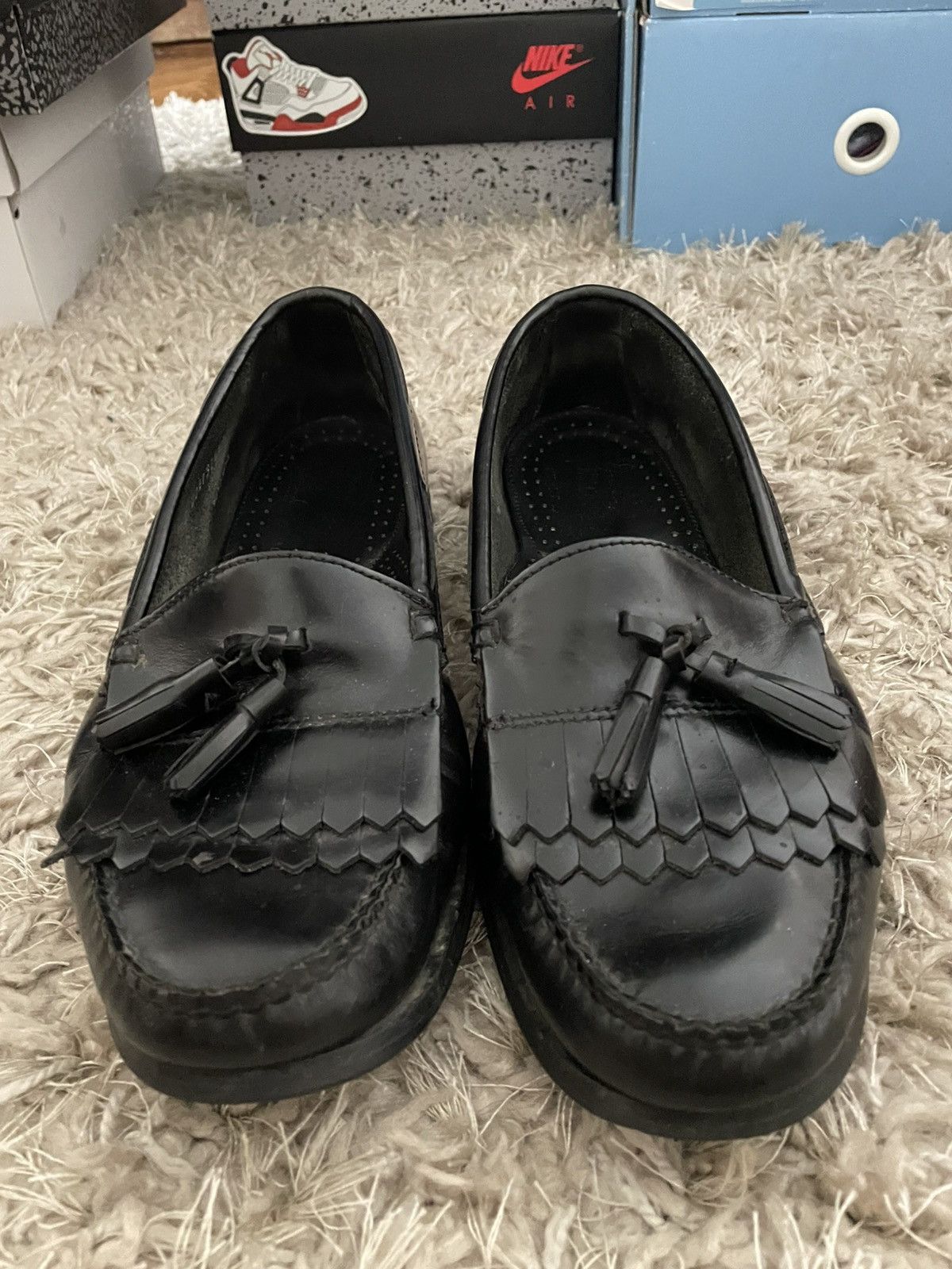 G.H. Bass & Co. GH Bass Black Leather Tassel Loafer Size US 9.5 / EU 42-43 - 4 Thumbnail