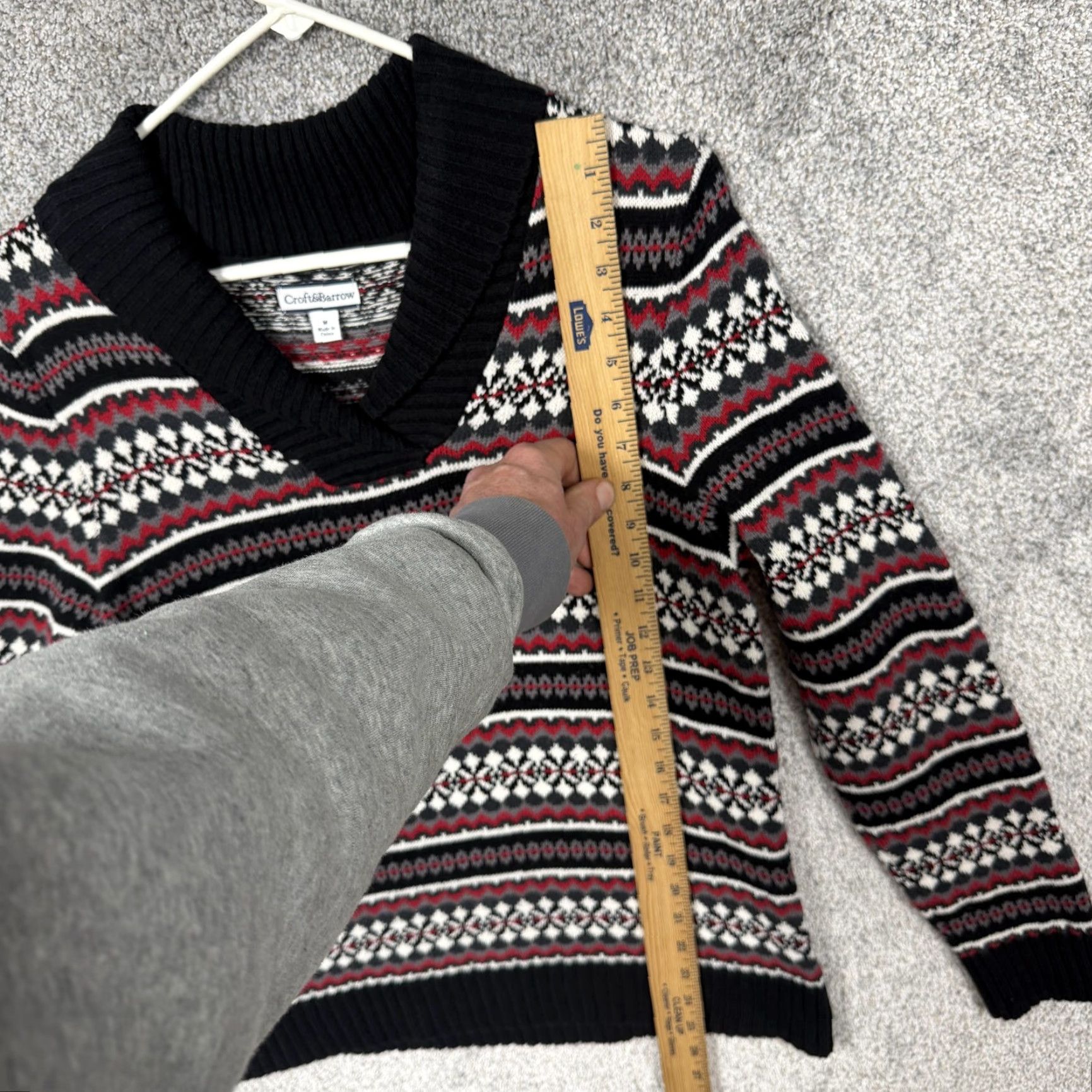 Croft & Barrow Croft & Barrow Sweater Womens M Black Fair Isle V-Neck Nordic Winter Pullover Knit Adults M Black Fair Isle Knit Pullover Sweater Mens Womens Size M / US 6-8 / IT 42-44 - 2 Thumbnail