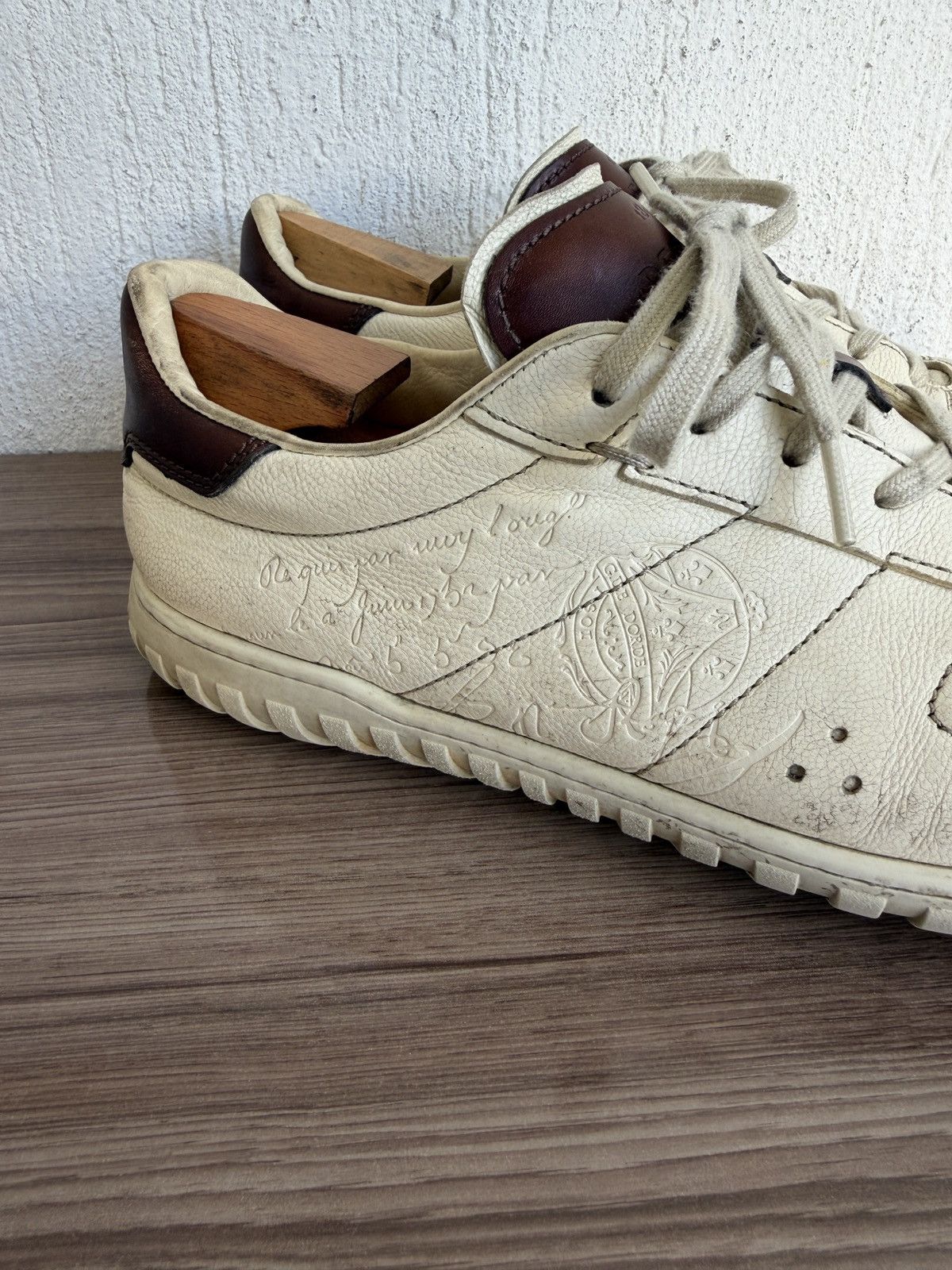 Berluti Eden scritto leather trainers Size US 9.5 / EU 42-43 - 9 Thumbnail