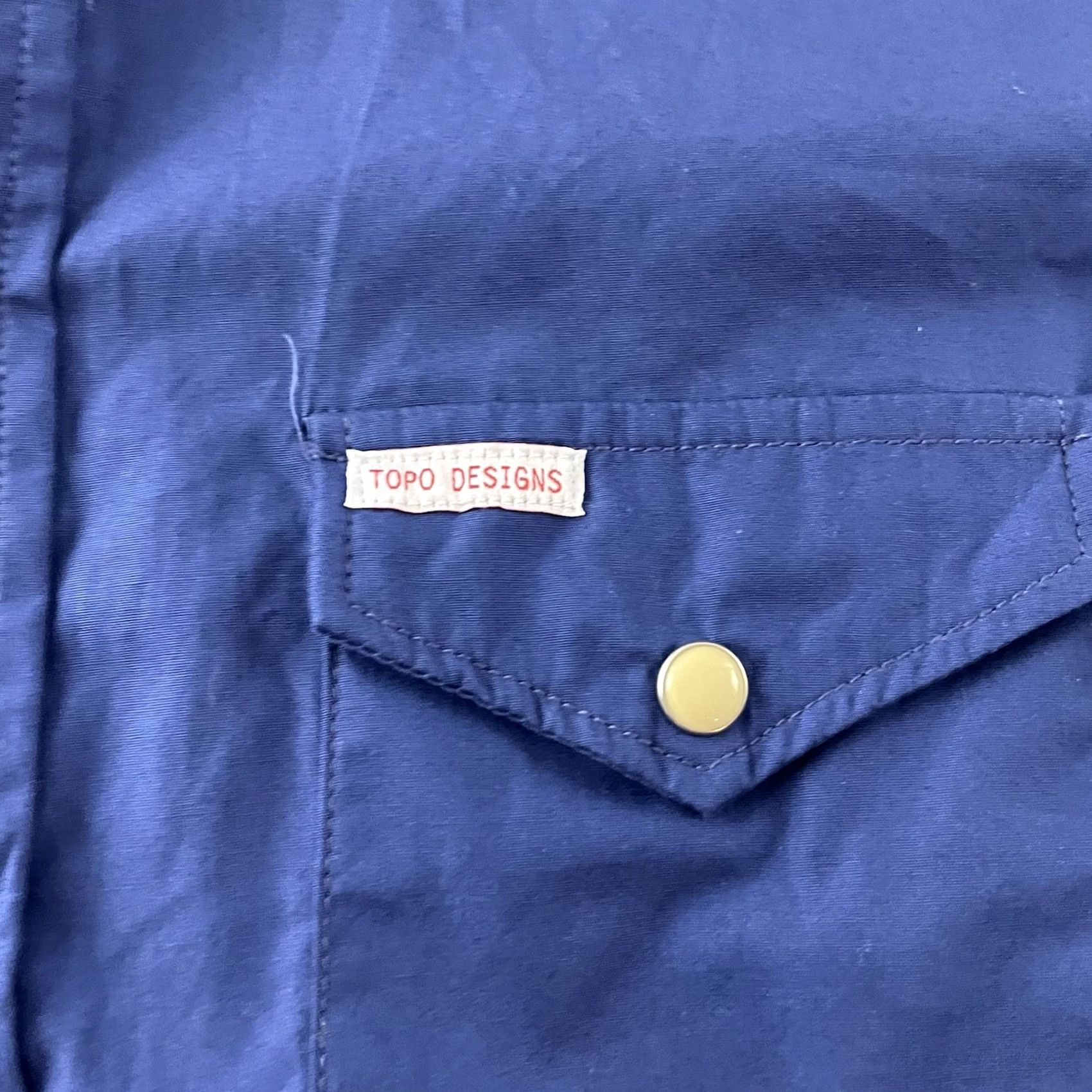 Topo Designs Topo Designs Shirt Long Sleeve Button-Up Blue S Mens Solid Snap Front Small Size US S / EU 44-46 / 1 - 2 Thumbnail