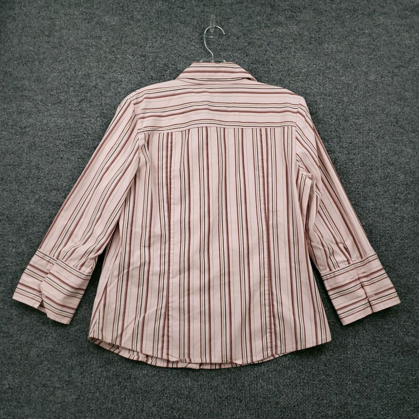 Old Navy Old Navy Womens L Large Pink Striped Stretch Button Up Shirt Casual Size L / US 10 / IT 46 - 2 Thumbnail
