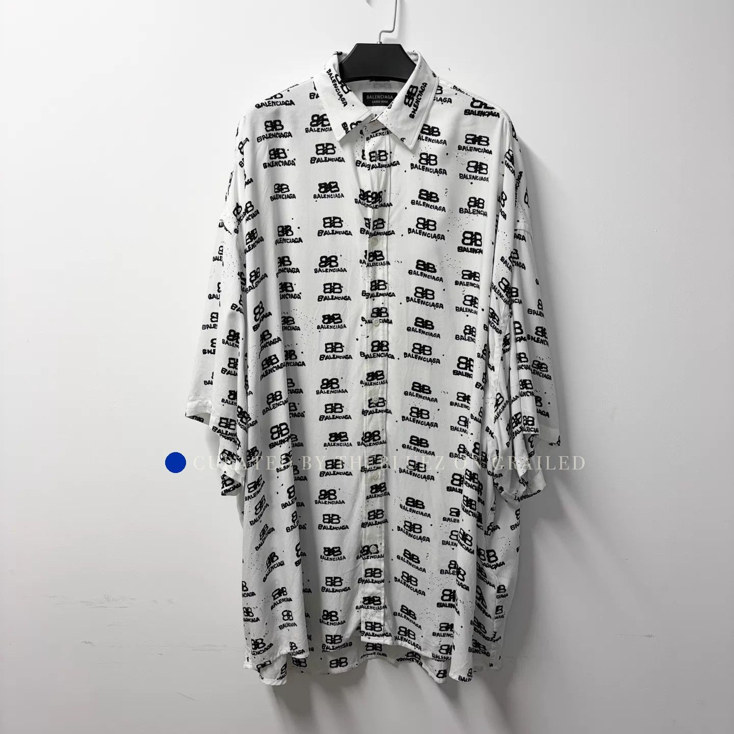 Balenciaga Oversized White Logo Shirt Size US XS / EU 42 / 0 - 1 Thumbnail