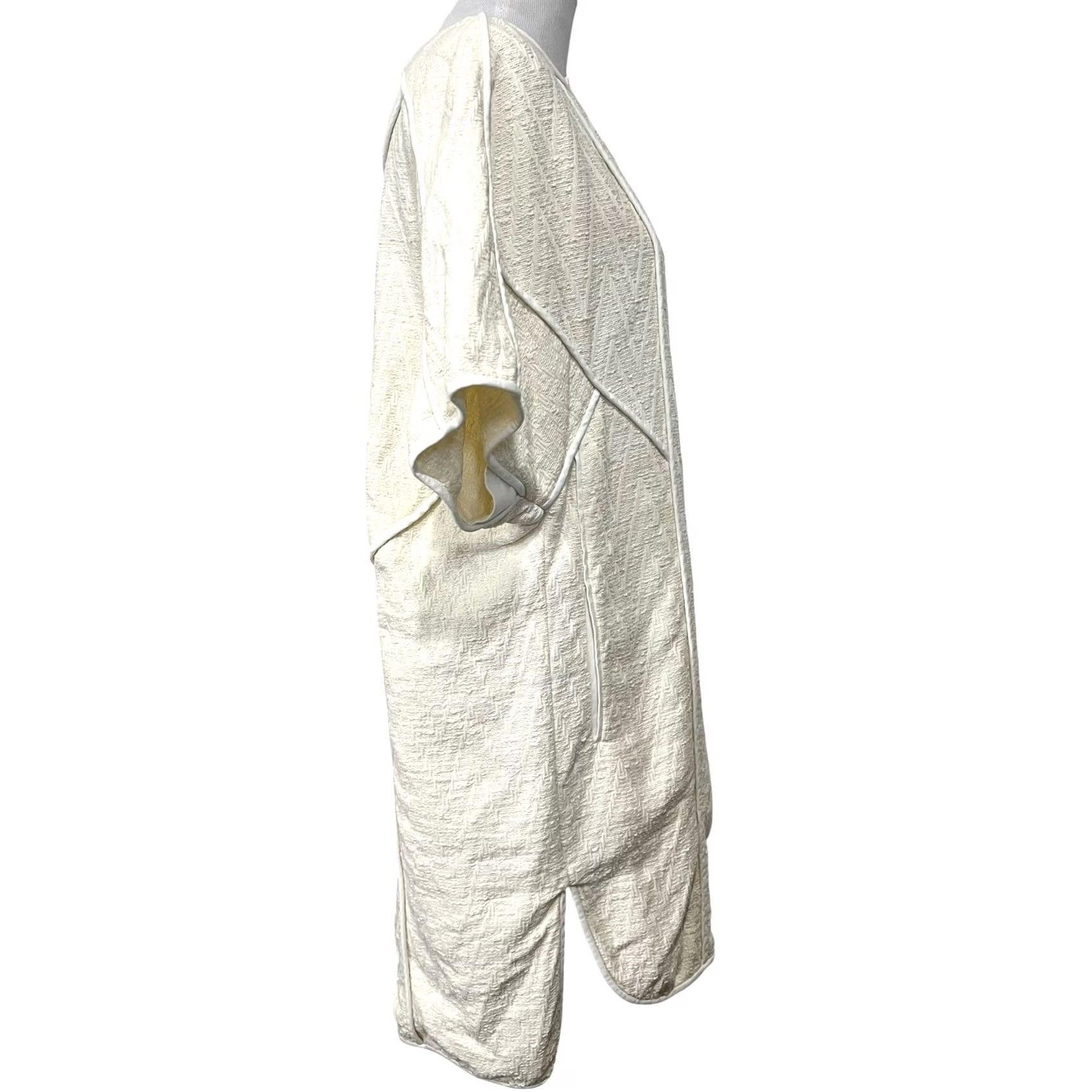 Bcbgmaxazria BCBGMAXAZRIA Runway Shirt Dress Ivory 100% Cotton Sleeveless M Women's Shirt Dress Tunic Modern Oversized Lace 34.5" Length Womens Size M / US 6-8 / IT 42-44 - 7 Thumbnail